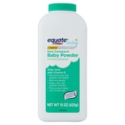 Equate Baby Aloe Vera and Vitamin E Hypoallergenic Pure Cornstarch Baby Powder, 15 oz