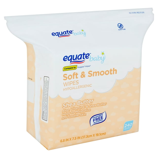 Equate Baby Soft & Smooth Shea Butter Wipes, 240 Count
