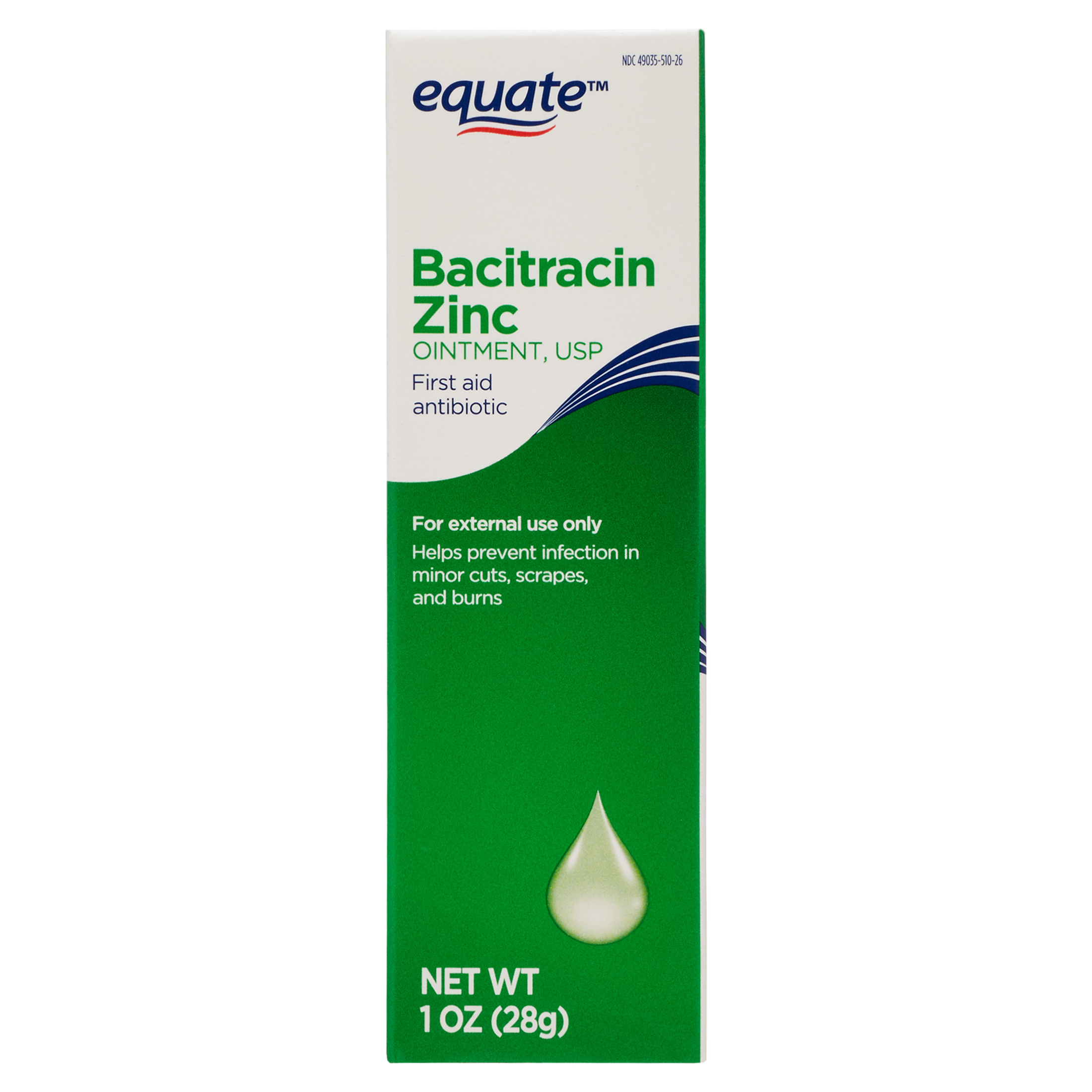 Equate Bacitracin Zinc USP Ointment, First Aid Antibiotic, 1 oz - image 1 of 8
