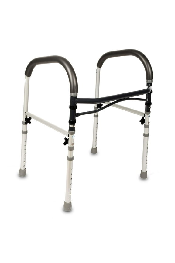 Bathroom Toilet Safety Rails for Seniors and Disabled, Height Adjustable, 350 lb Capacity