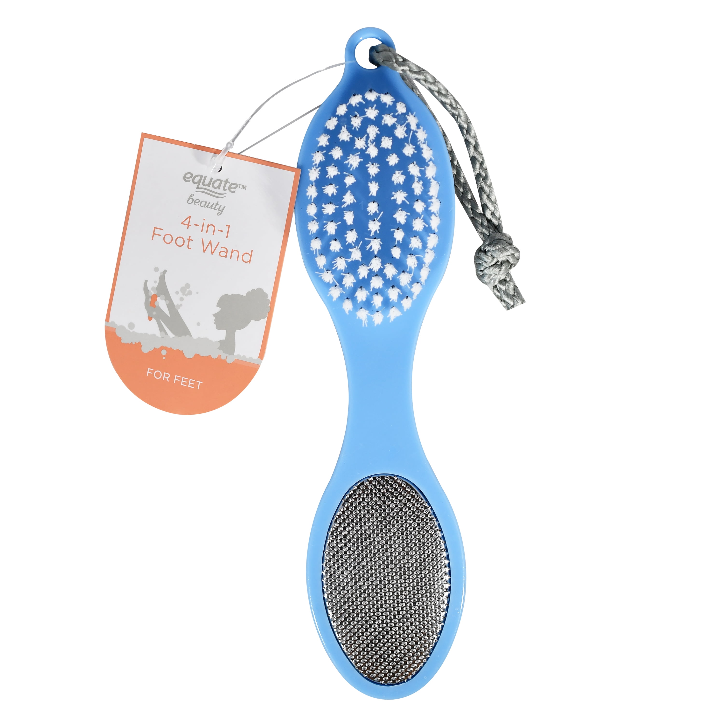 Equate Beauty 4-in-1 Foot Wand, Exfoliating Foot Brush, for