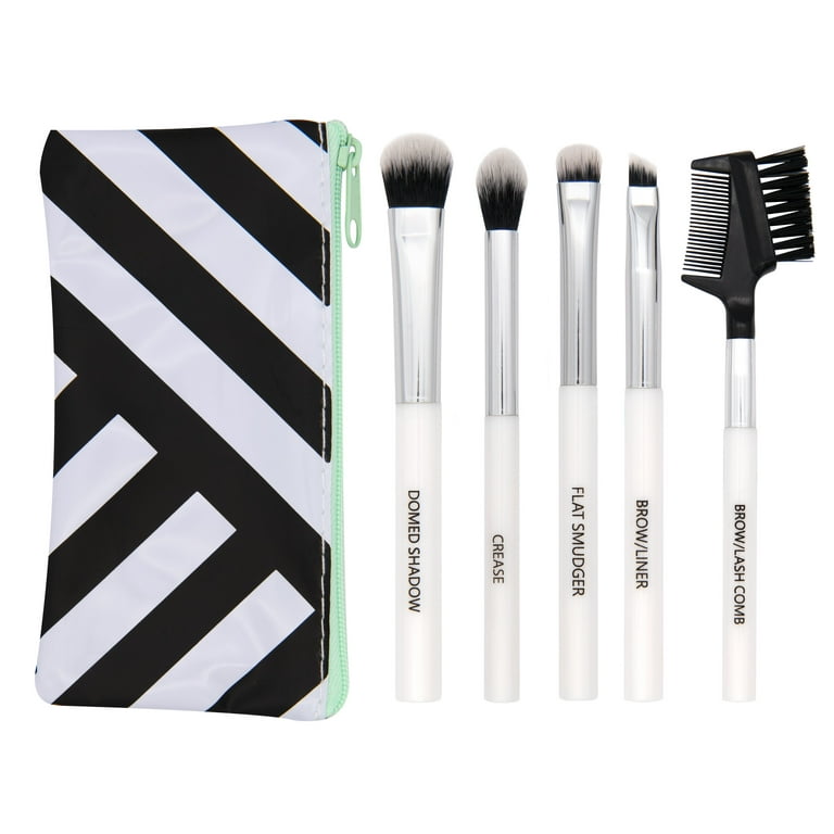 Equate Beauty Eye Brush Kit, 5 Synthetic Brushes and a Travel Zip Case -