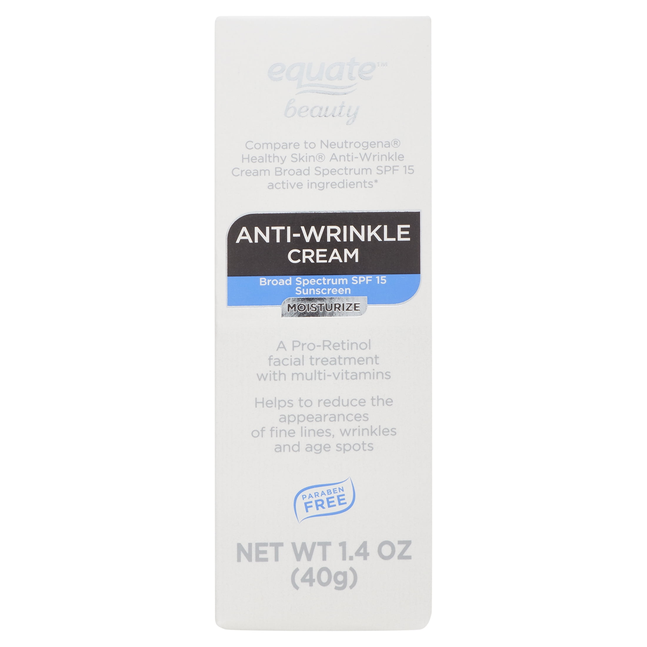 Equate Beauty Anti-Wrinkle Cream, SPF 15, 1.4 oz