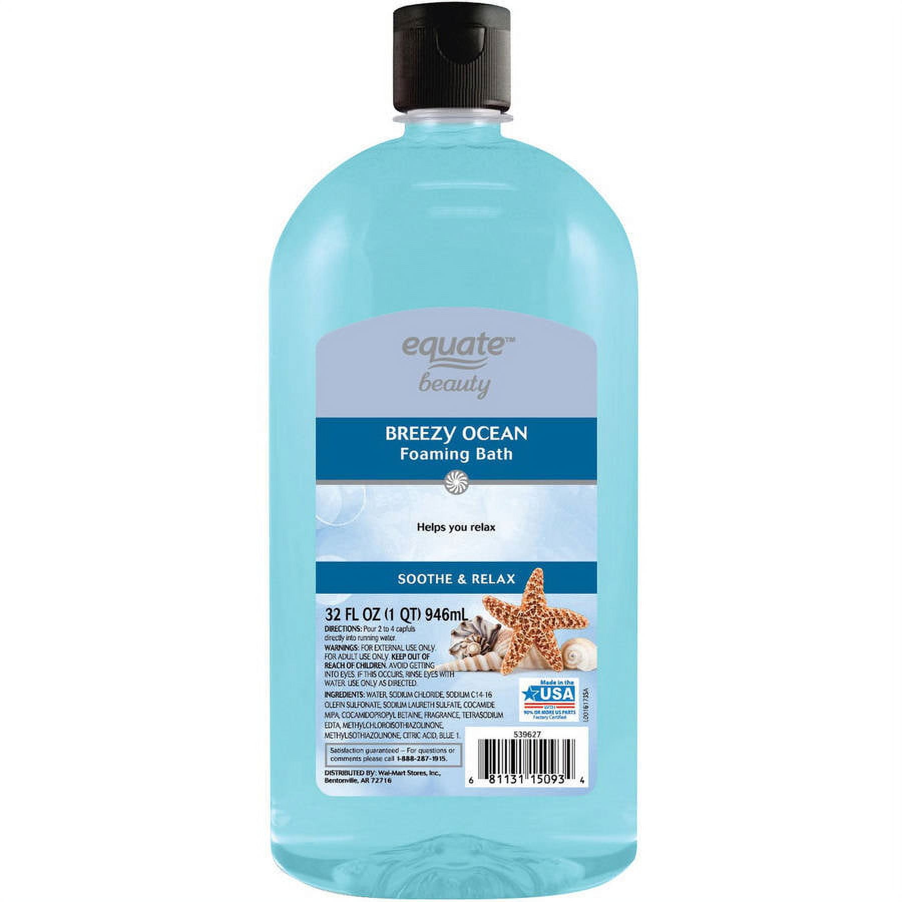 Equate Beauty Breezy Ocean Foaming Bath Soap, 32 Fl. Oz.