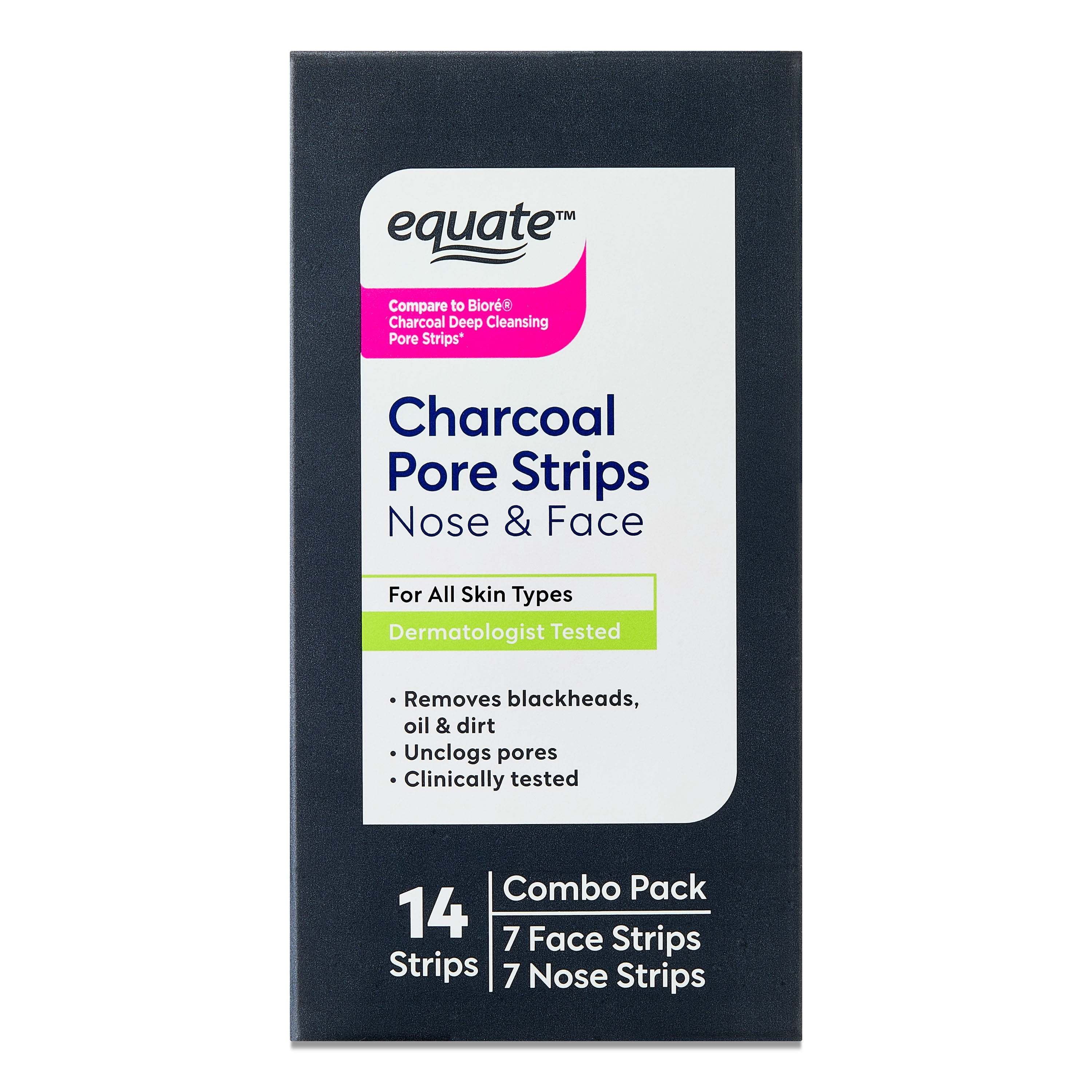 Equate Charcoal Pore Strips for Nose and Face, 14 Count