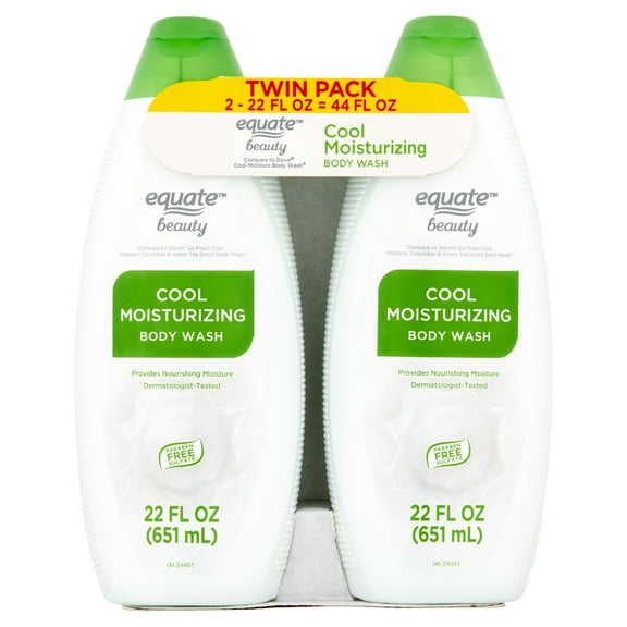 Equate Cool Moisture Body Wash, 22 fl oz (2 Count), Compare to Dove Go Fresh Cool Moisture Cucumber & Green Tea Scent Body Wash
