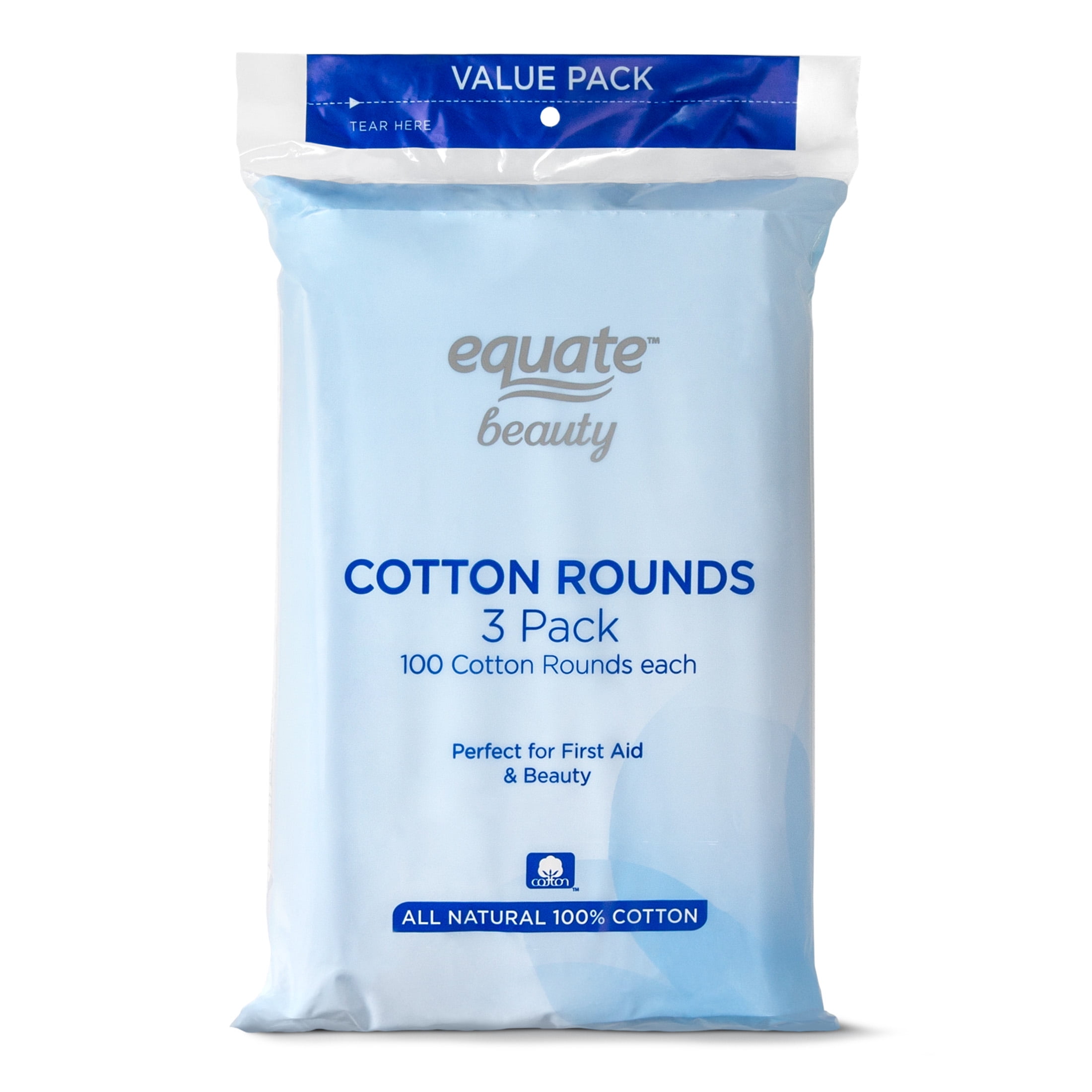  R-NEU Cotton Rounds, 300 almohadillas redondas de algodón para  desmaquillar y limpiar la cara, con textura de gofre, hipoalergénicas, 100%  algodón natural, 2.25 pulgadas de diámetro (paquete de 300) : Belleza