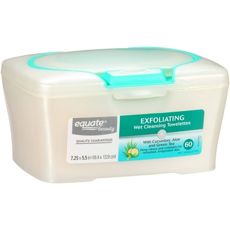 Equate Beauty Cucumber, Aloe, & Green Tea Wet Cleansing Towelettes, 60 Count