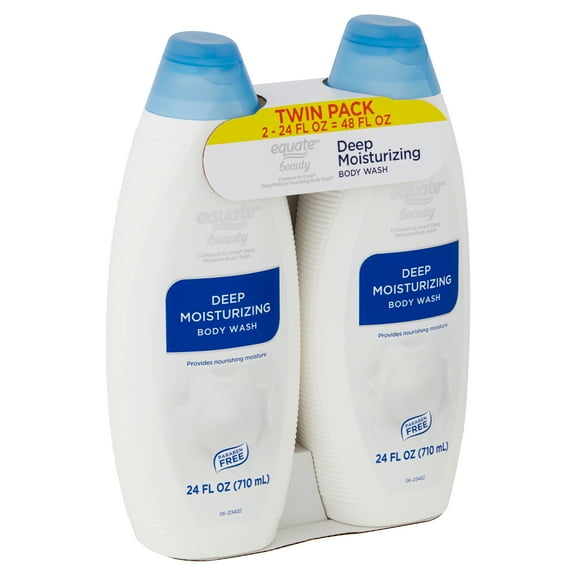 Equate Beauty Deep Moisturizing Body Wash Twin Pack, 24 fl oz, 2 Count