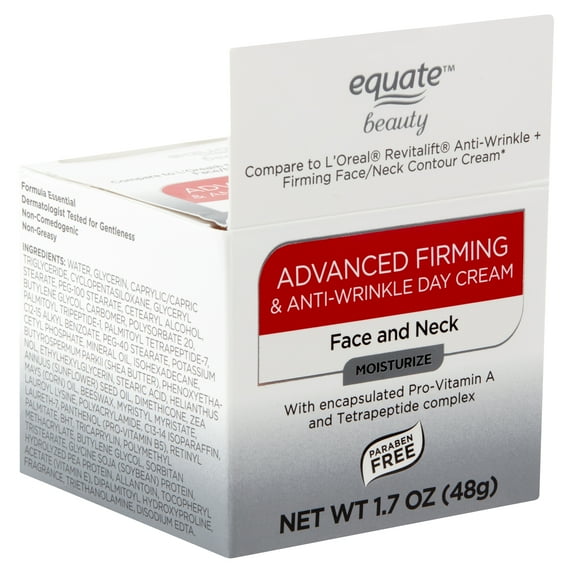 Equate Beauty Face and Neck Advanced Firming & Anti-Wrinkle Day Cream, 1.7 oz