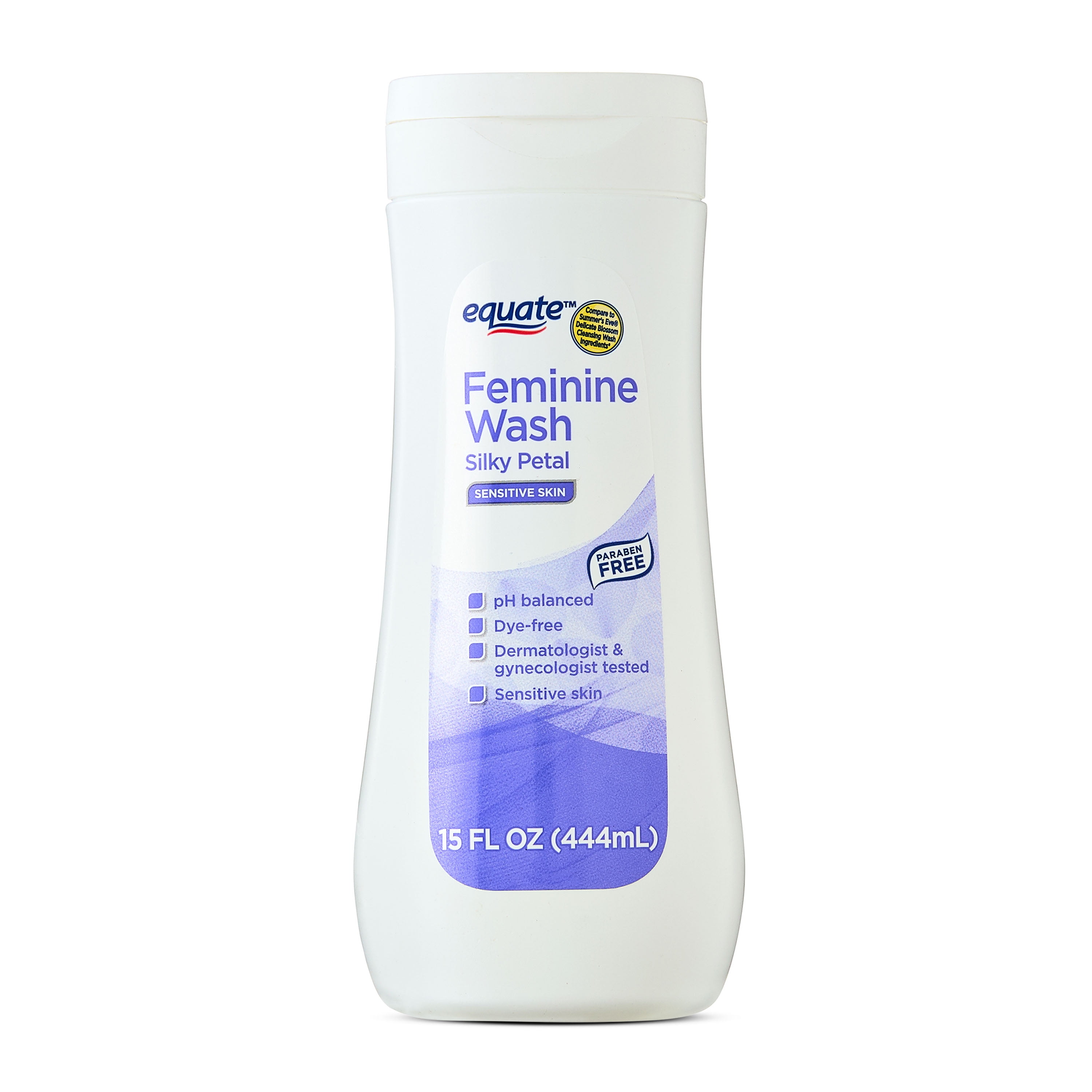 Equate Feminine Wash for Sensitive Skin, Silky Petal Scented, 15 fl oz