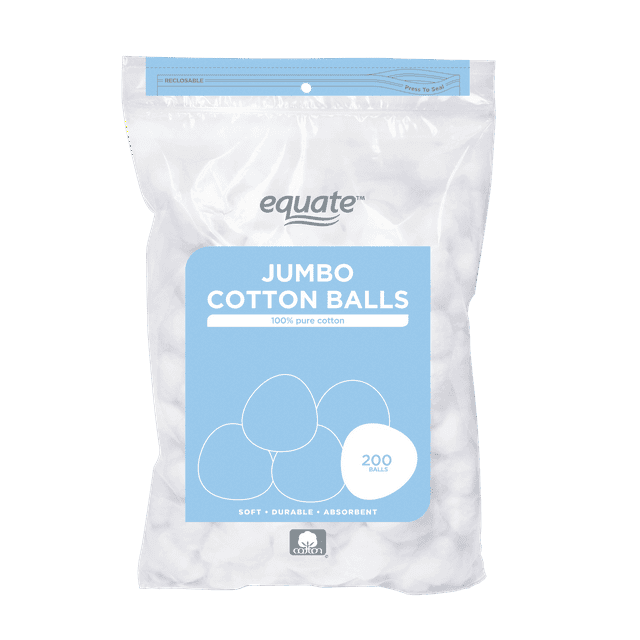 Equate Beauty Jumbo Cotton Balls, 200 Count