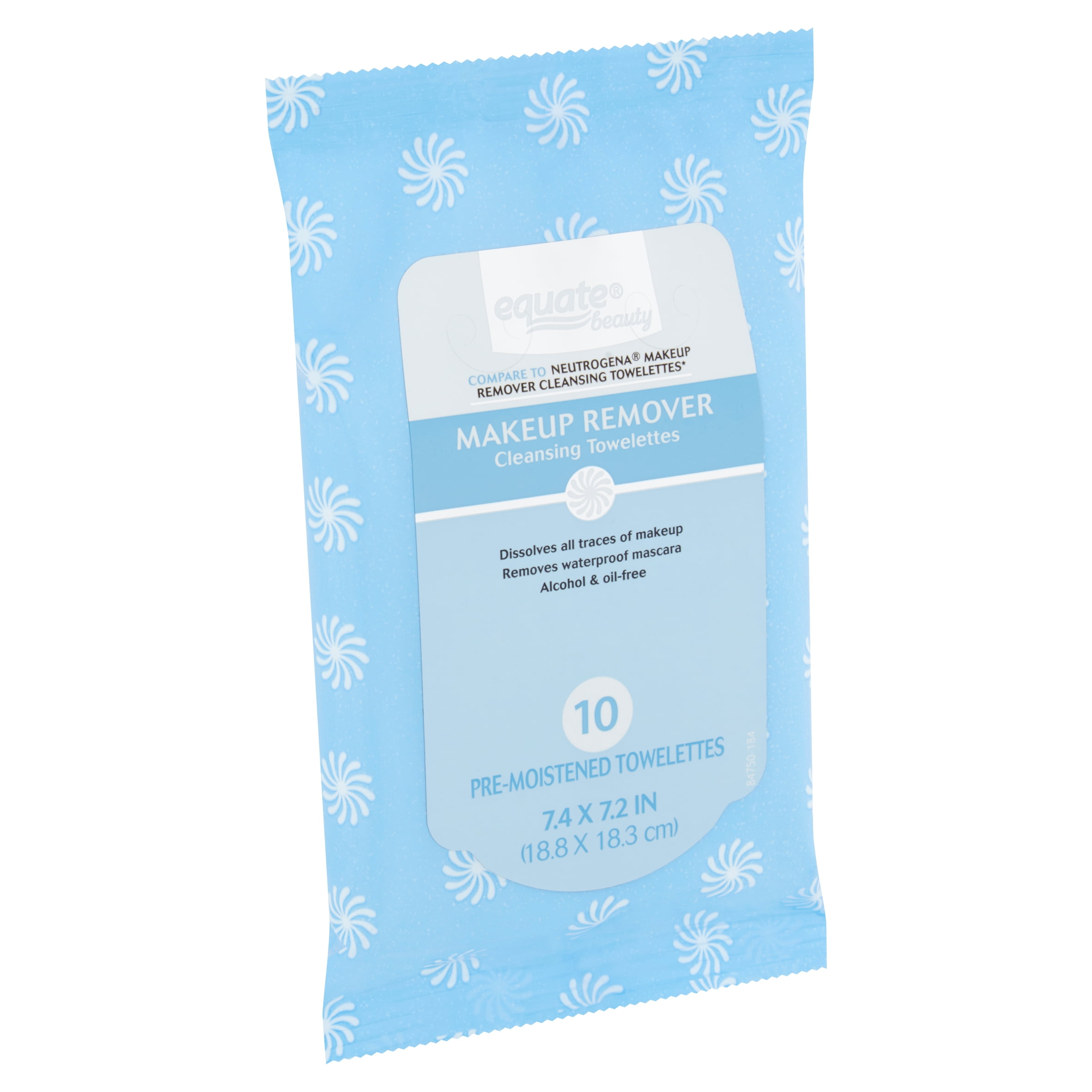 Equate Beauty Makeup Remover Cleansing Towelettes for Travel, 10 Wipes