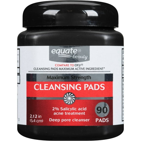 Equate Beauty Maximum Strength Daily Cleansing Pads, 90 Count