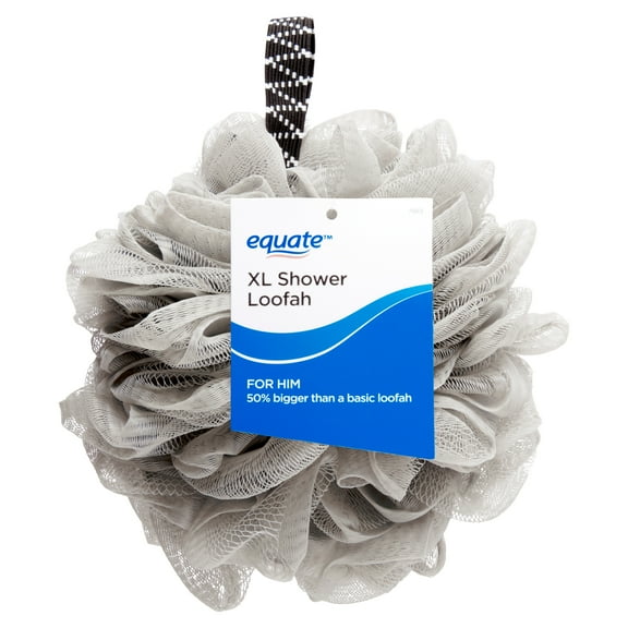 Equate Men's Extra Large Loofah Bath Sponge Body Scrubber, Color May Vary, for Bath & Shower