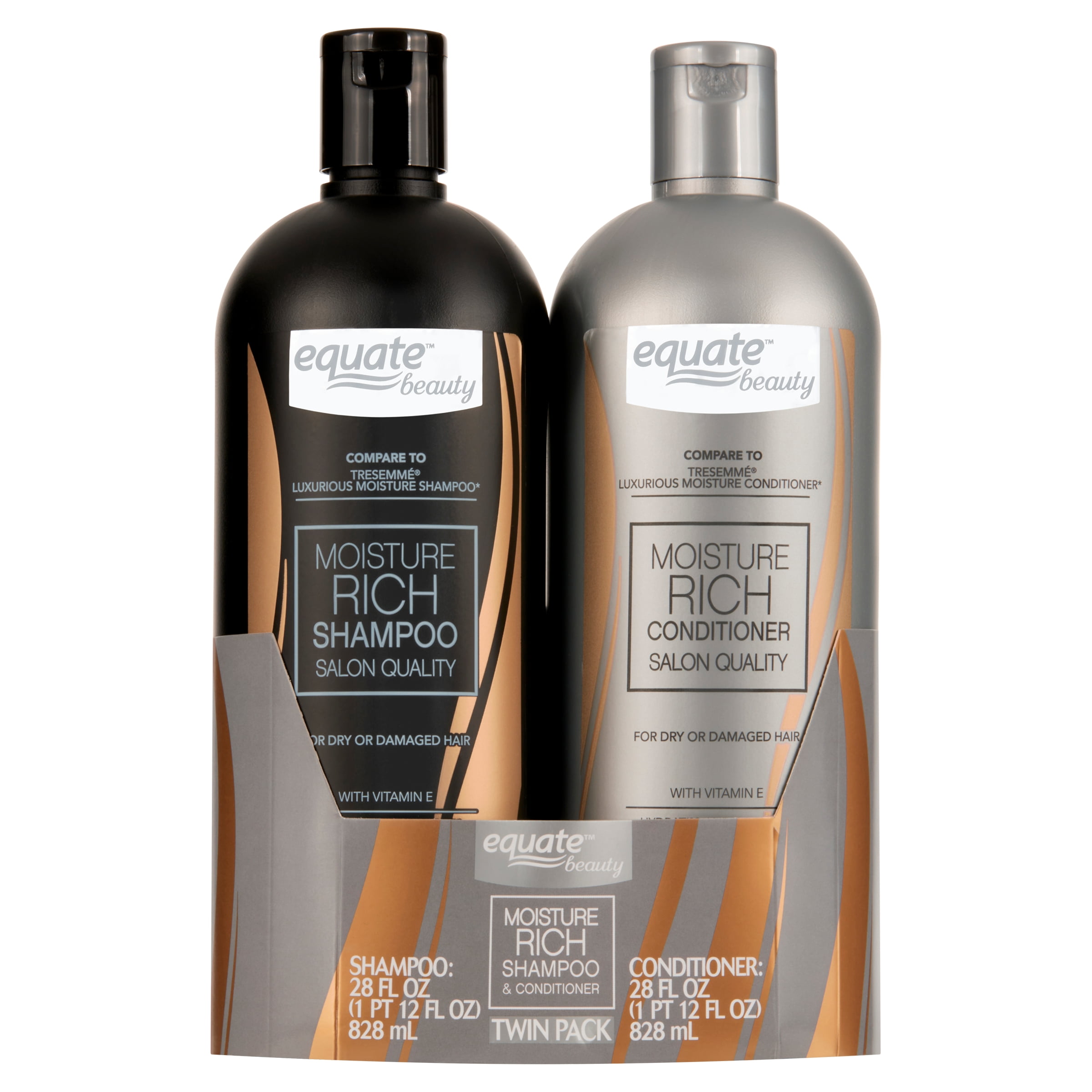 Equate Beauty Moisture Rich Enhancing Daily Shampoo & Conditioner with Vitamin E, Full Size Set - 2 Piece - Walmart.com