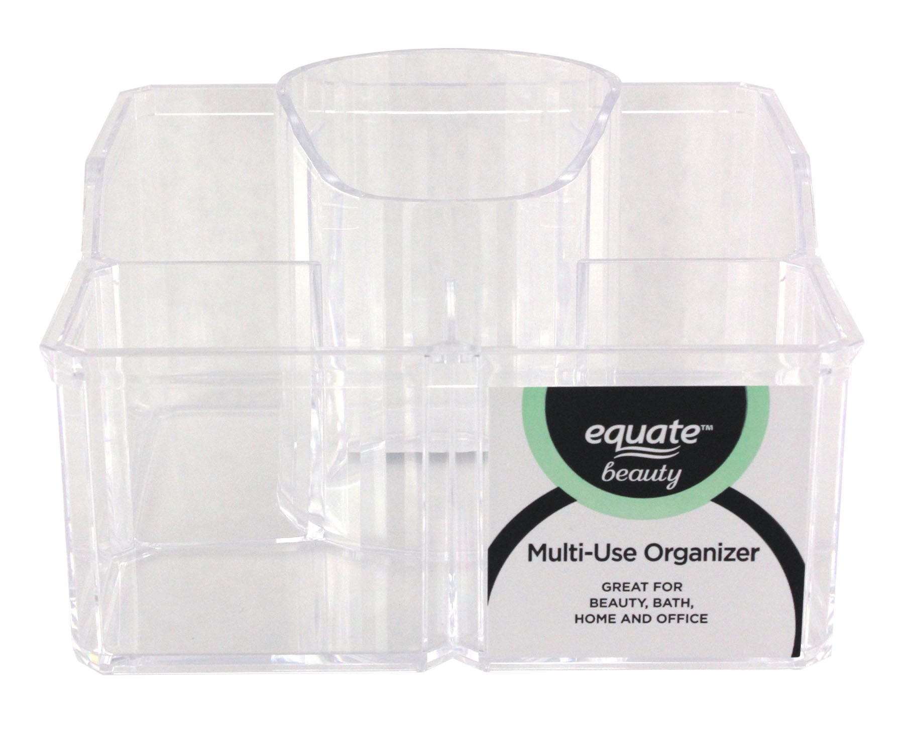 Equate Beauty MultiUse Clear Makeup Organizer, 6 Compartments Skincare