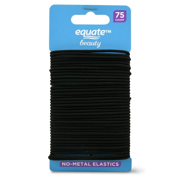 Equate Beauty No-Metal Elastics, 75 Count