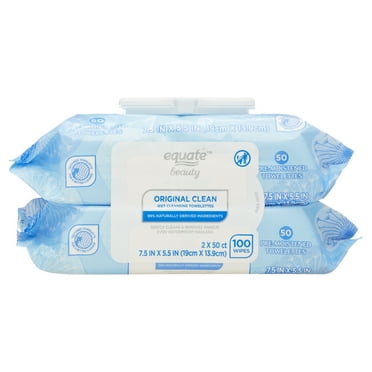 Equate Original Clean Cleansing Towelette Wipes for Face Care (100 Count)