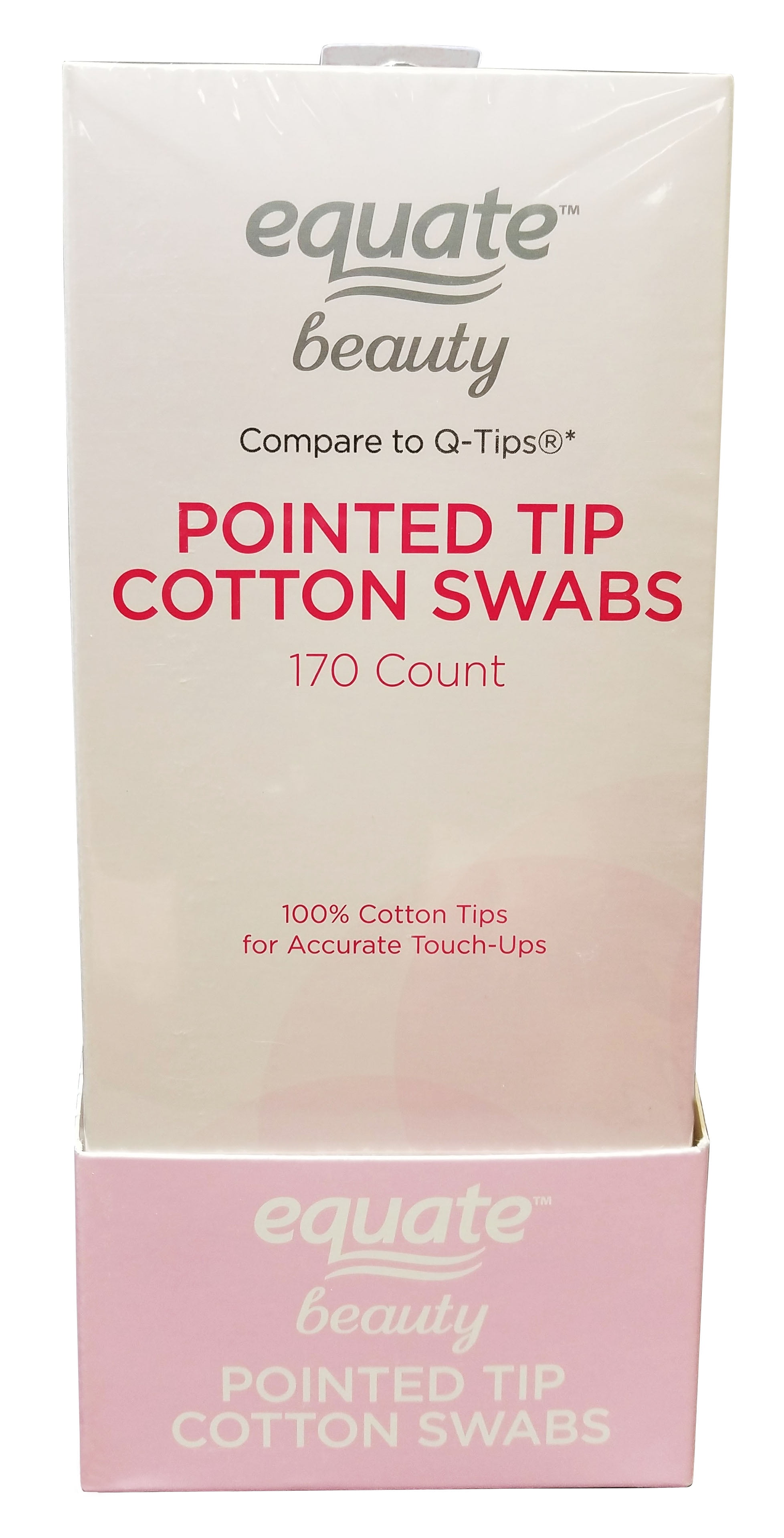 Equate Beauty Pointed Tip Cotton Swabs, 170 Count