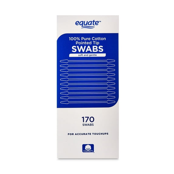 Equate Pointed Tip Cotton Swabs, 170 Count