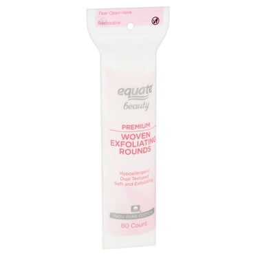 Equate Premium Exfoliating Cotton Rounds, 80 Count
