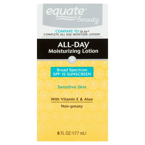 Equate Beauty Sensitive Skin All Day Moisturizing Sunscreen Lotion, 6 fl oz