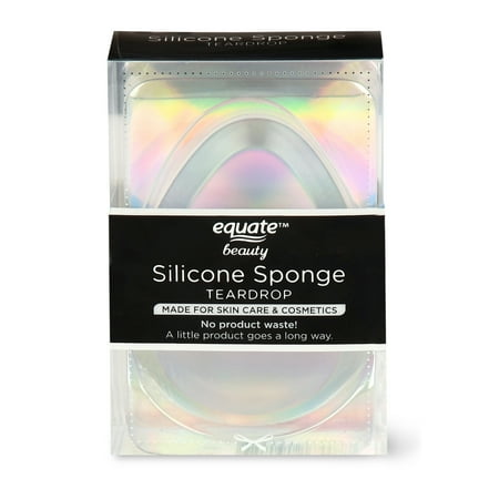 Equate Beauty Silicone Teardrop Shape Facial Makeup Sponge, Clear