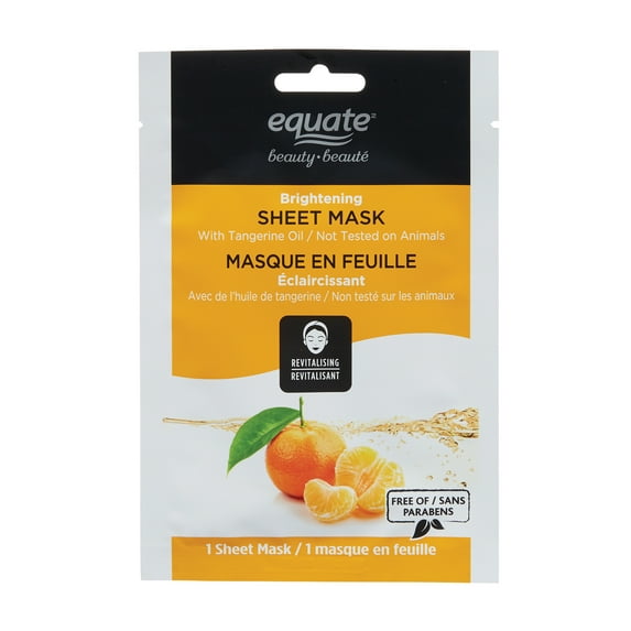 Equate Beauty Tangerine Oil Sheet Mask, 1 Mask