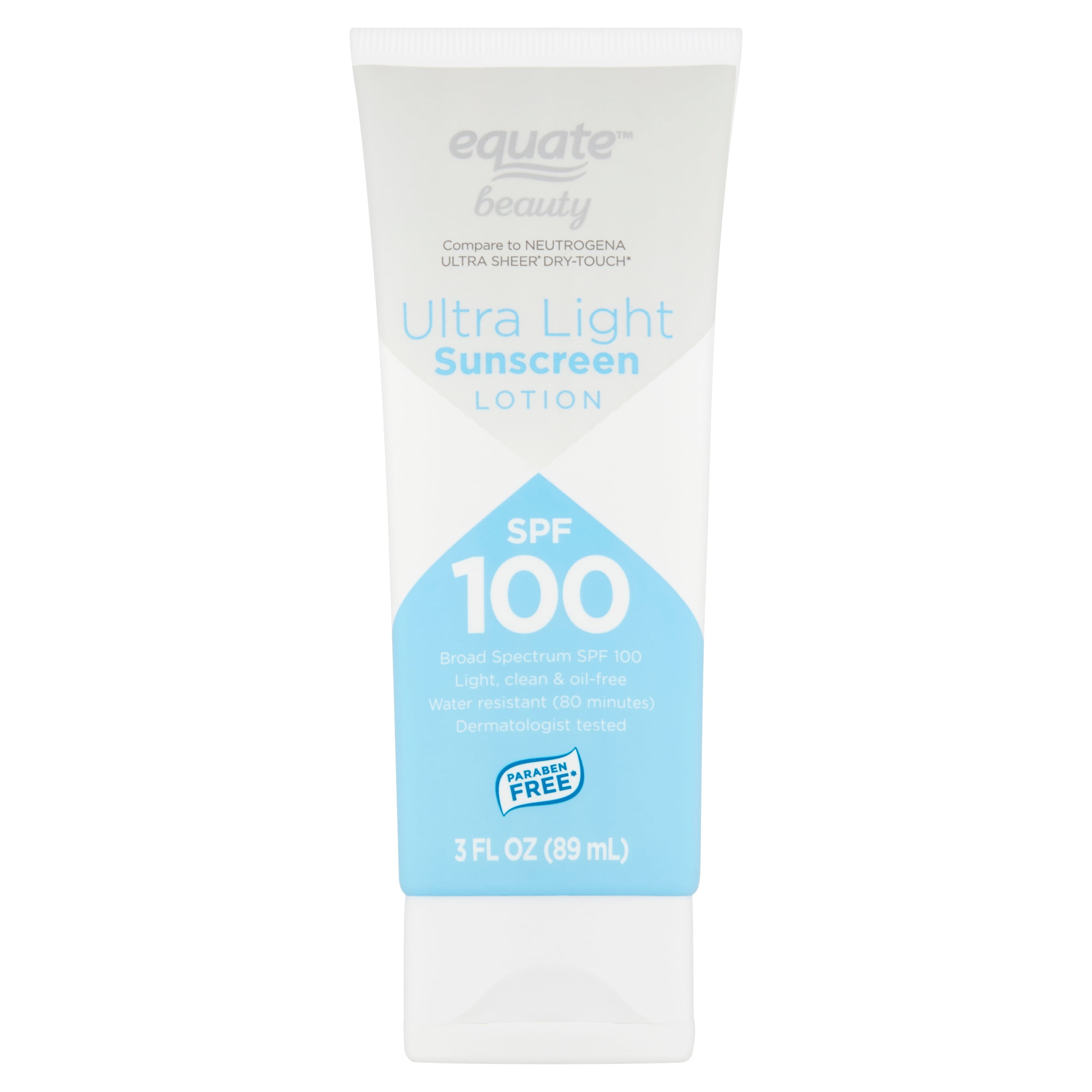 Equate Beauty Ultra Light Broad Spectrum Sunscreen Lotion, SPF 100, 3