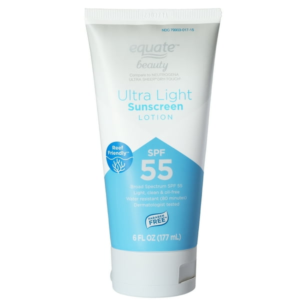Equate Beauty Ultra Light Sunscreen Lotion, SPF 55, 6 fl oz
