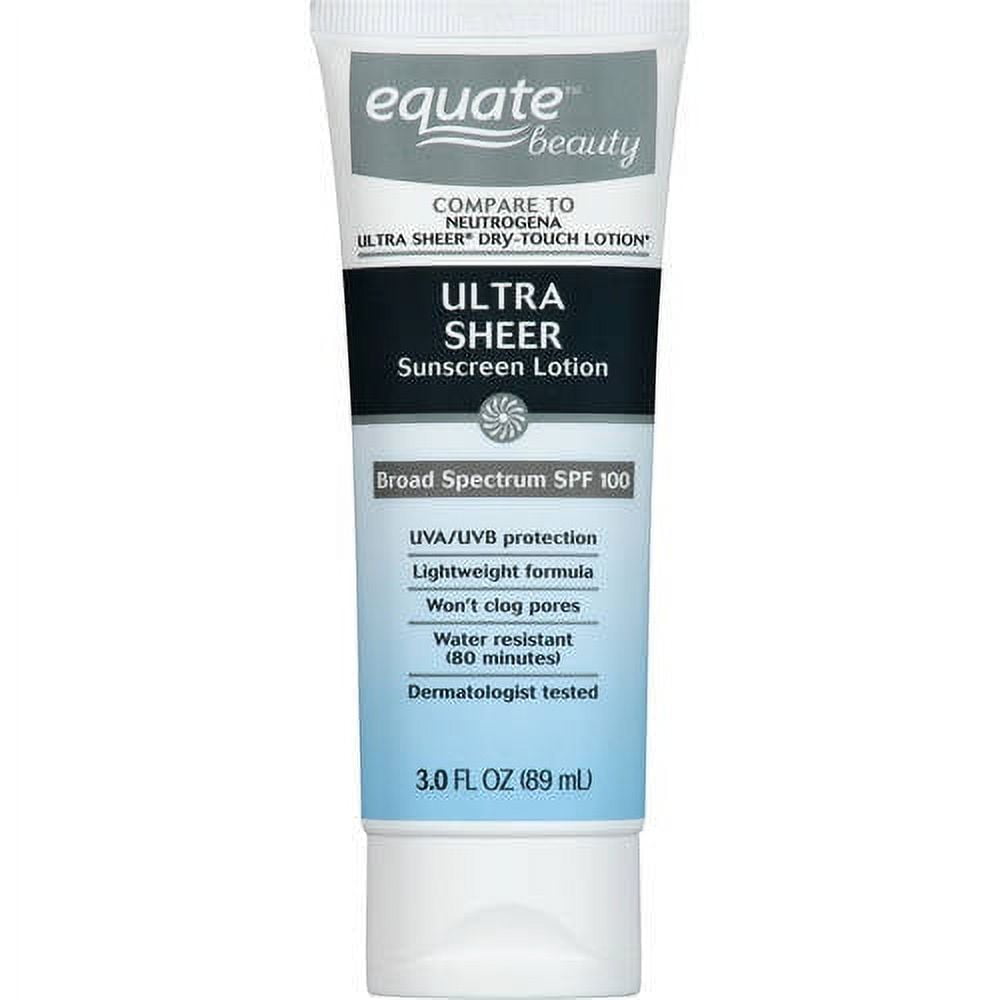 Equate Beauty Ultra Sheer Sunscreen Lotion, SPF 100, 3 Fl