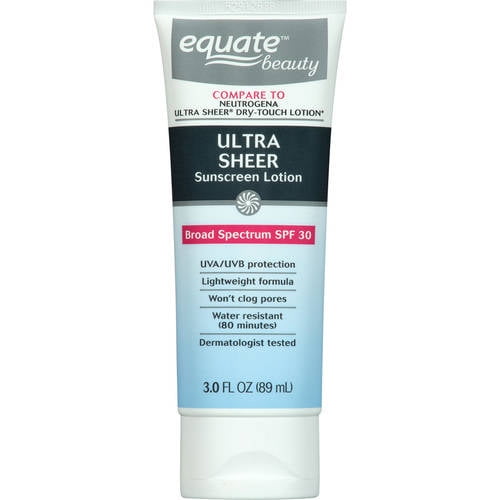 Equate Beauty Ultra Sheer Sunscreen Lotion, SPF 30, 3 Fl Oz