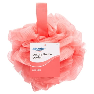 Equate Women's Luxury Gentle Loofah Bath Sponge Body Scrubber, Color May Vary, for Bath or Shower