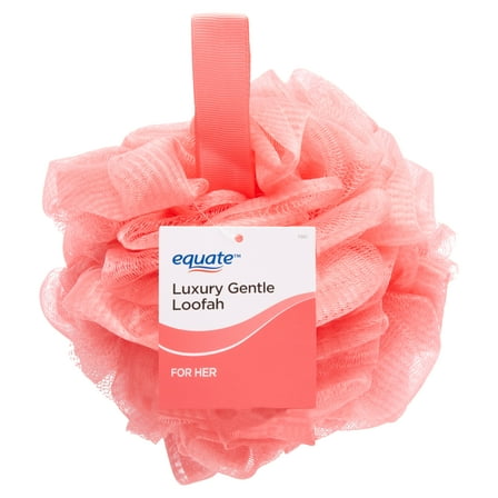 Equate Women's Luxury Gentle Loofah Bath Sponge Body Scrubber, Color May Vary, for Bath & Shower