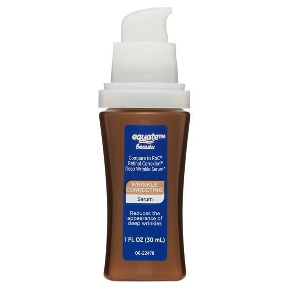 Equate Wrinkle Correcting Serum for Face Care to Reduce the Appearance of Deep Wrinkles, 1 fl oz, Compare to RoC® Retinol Correxion® Deep Wrinkle Serum