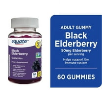 Equate Black Elderberry Dietary Supplement Gummies, 50 mg, 60 Count, Compare to Sambucol® Black Elderberry Gummies