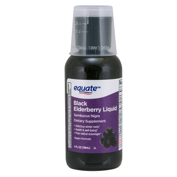 Equate, Black Elderberry Liquid, 4 Ounces Walmart Business Supplies