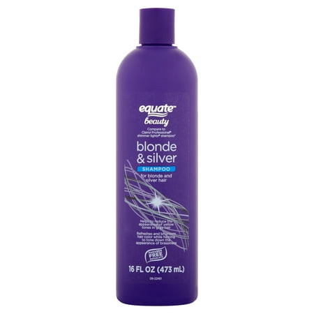 Equate Blonde & Silver Shampoo for Hair Care of Blonde and Silver Hair, 16 fl oz, Compare to Clairol Professional® Shimmer Lights® Shampoo