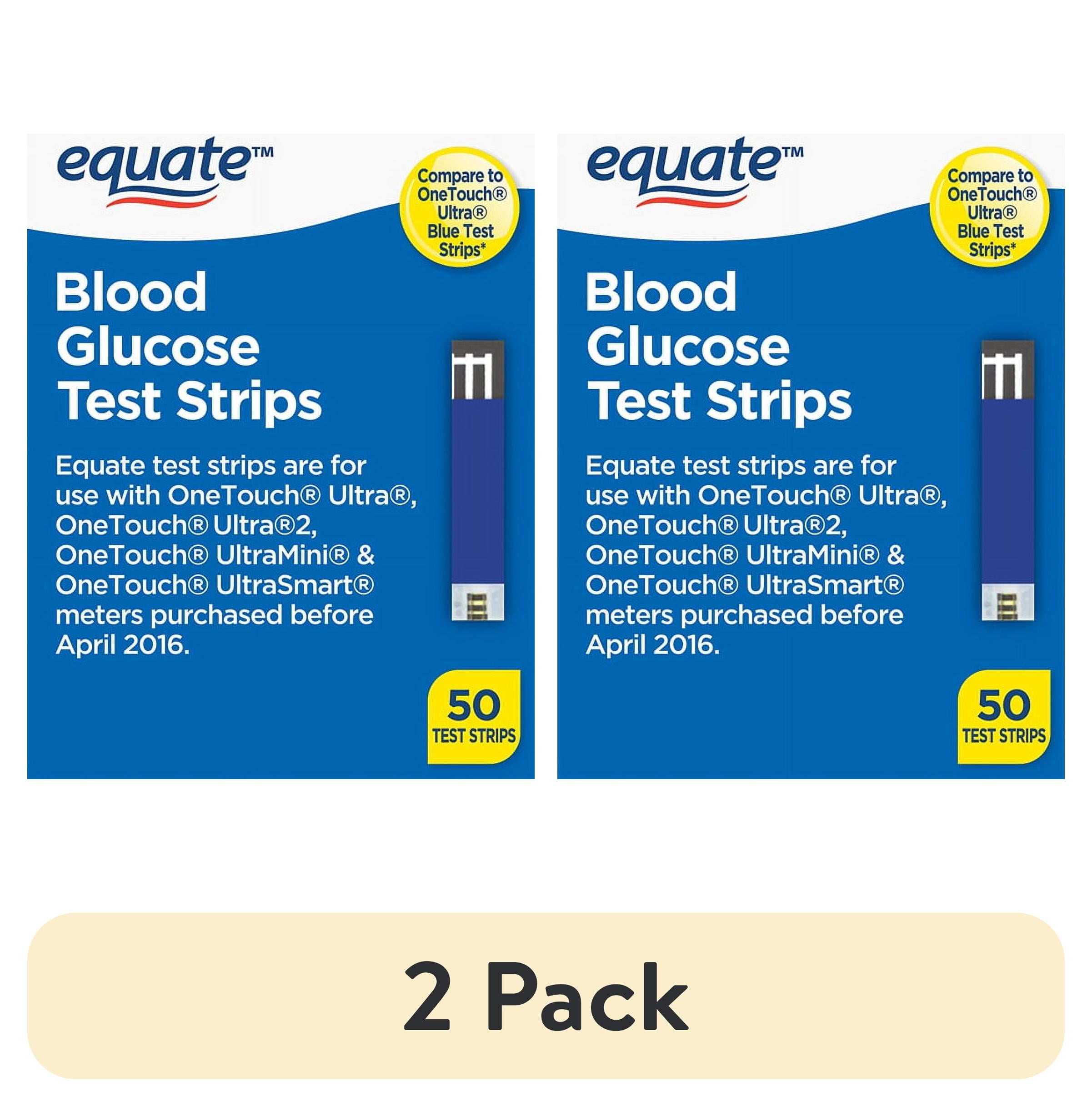 (2 pack) Equate Blood Glucose Test Strips, 50 Count