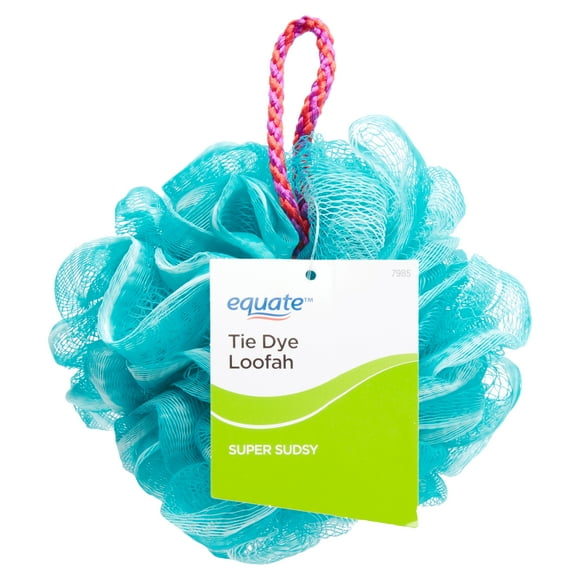 Equate Women's Loofah Bath Sponge Body Scrubber , Tie Dye, Color May Vary, for Bath or Shower