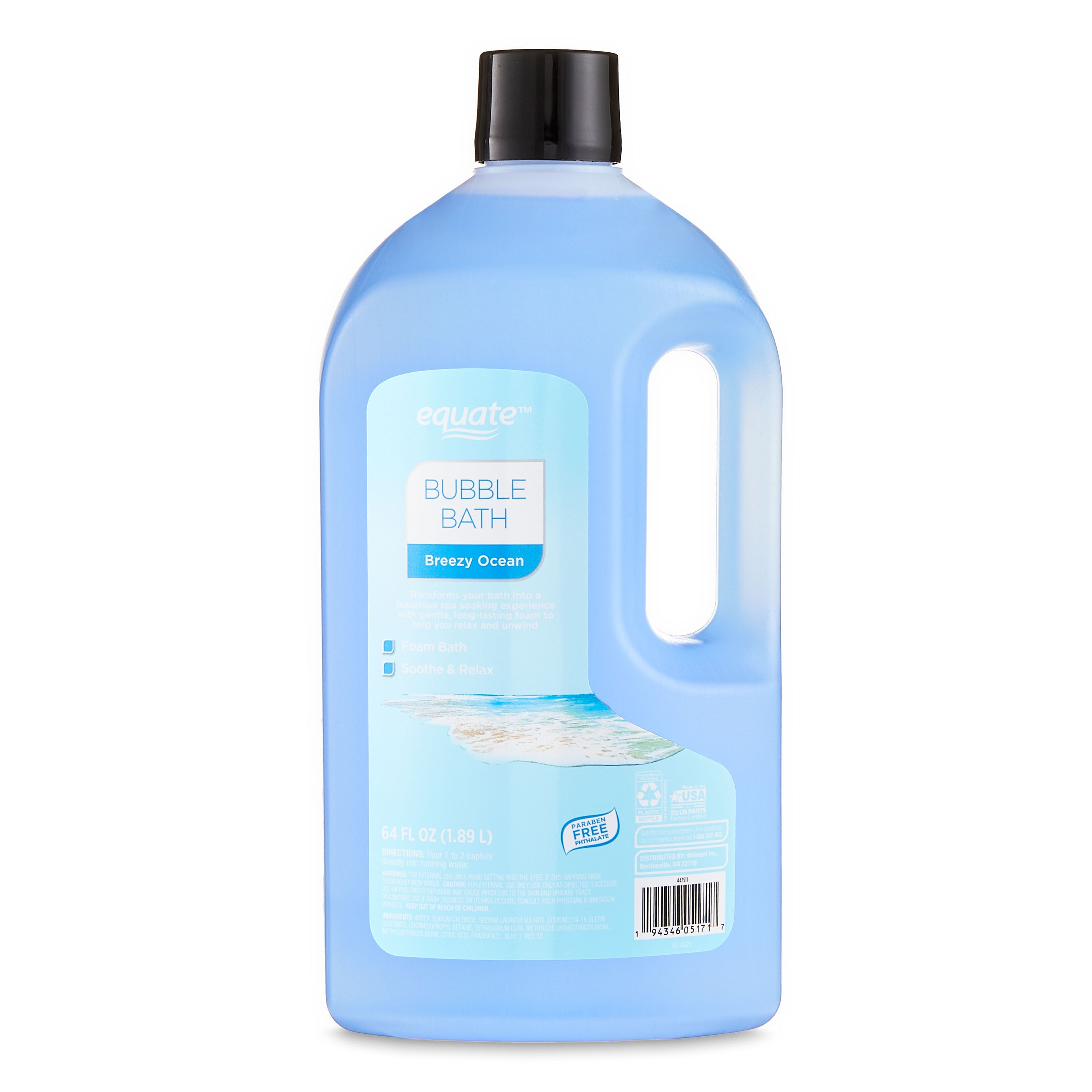 Equate Bubble Bath for Adult Senior and Teen Breezy Ocean 64