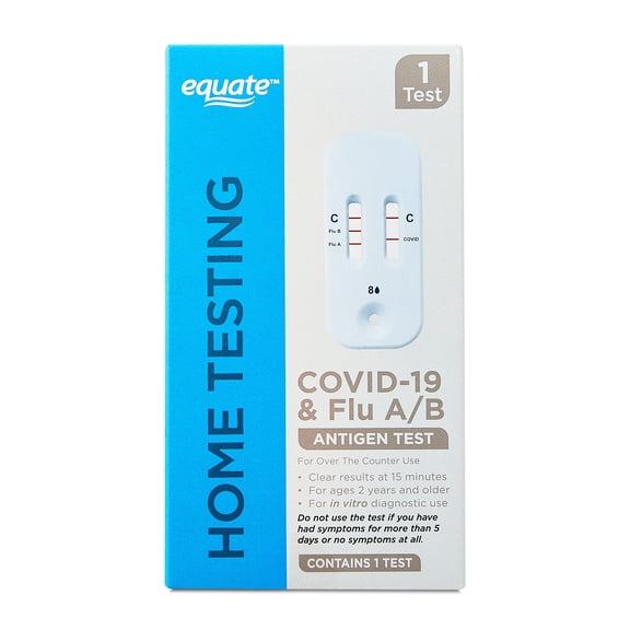 Equate COVID-19 & Flu A/B At-Home Antigen Test – OTC Rapid Test Kit, 1 Count