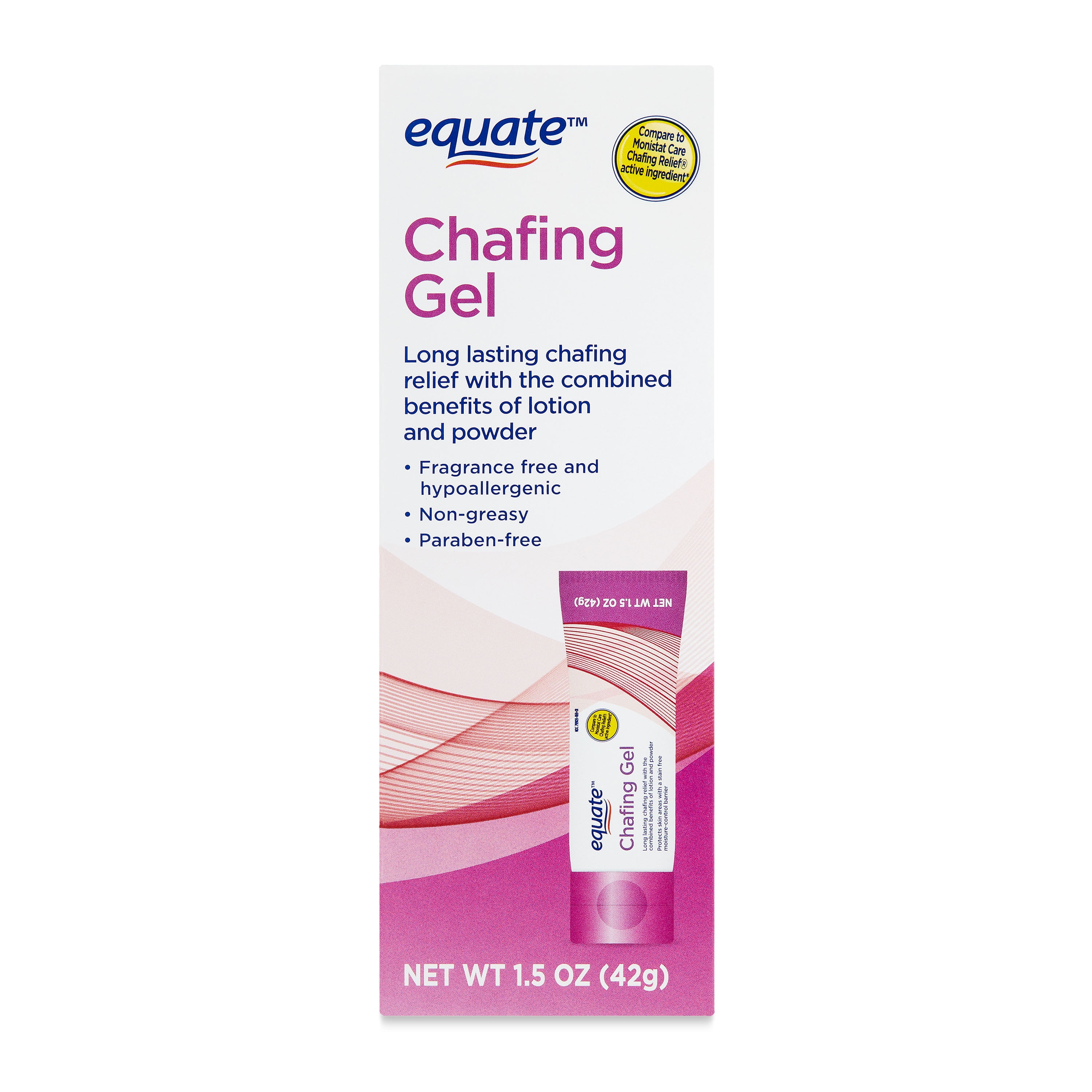 Equate Chafing Gel - Non-Greasy, Hypoallergenic, Fragrance/Talc/Paraban Free, 1.5 OZ
