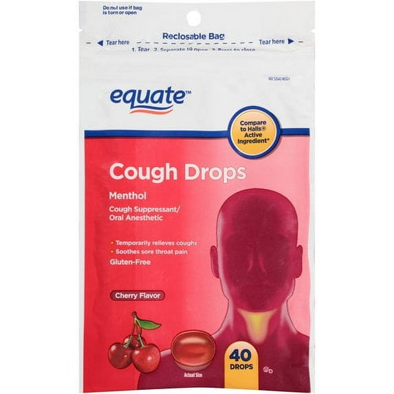 Equate Cherry Cough Drops, 40 Count