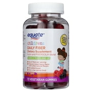 Equate Children s Daily Fiber Dietary Supplement Vegetarian Gummies, Berry Flavor, 72 Count