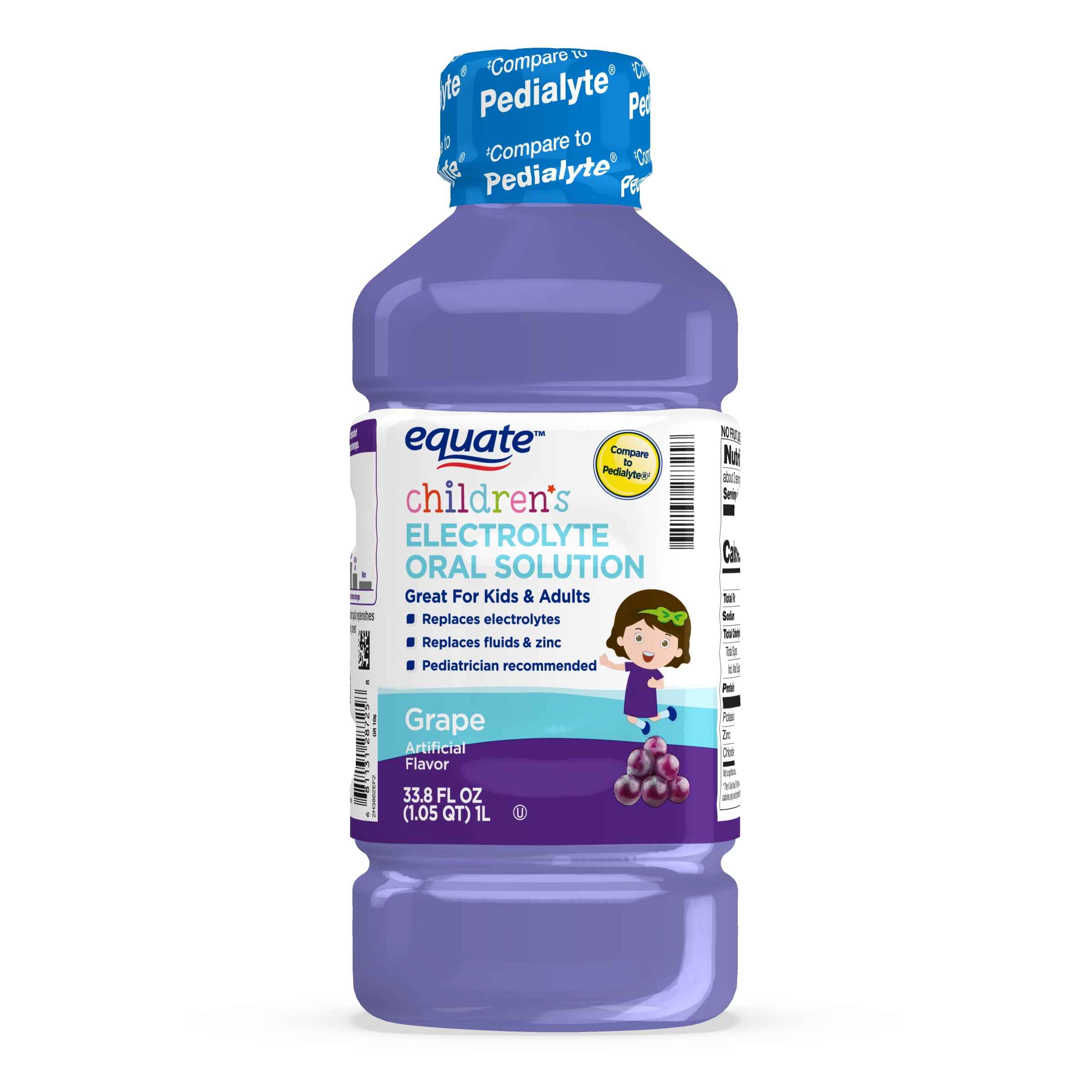 Equate Children's Electrolyte Oral Solution, Grape Flavor, 33.8 fl oz