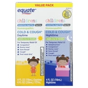 Equate Children's Homeopathic Daytime and Nighttime Cold and Cough Liquid Value Pack, 8 fl oz, 2 Pack