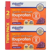 Equate Children's Ibuprofen Chewable Tablets, 100 mg, Grape Flavor, Ages 2 to 11 Years, 48 Count (2x24 Count), Compare to Children's MotrinÂ® Active Ingredient