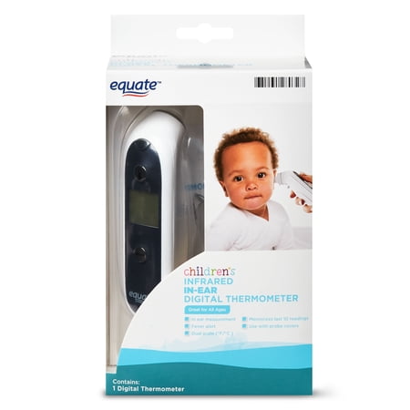 Equate Children's Infrared Ear Digital Thermometer with Protective Covers